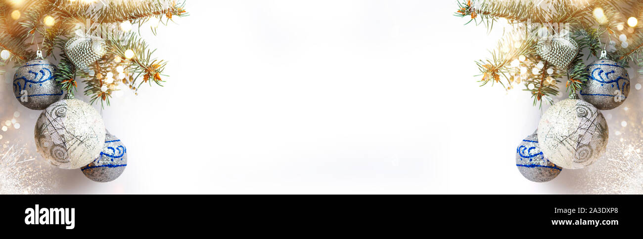 Giocattolo di natale decorazione sfondo astratto con spazio di copia Foto Stock