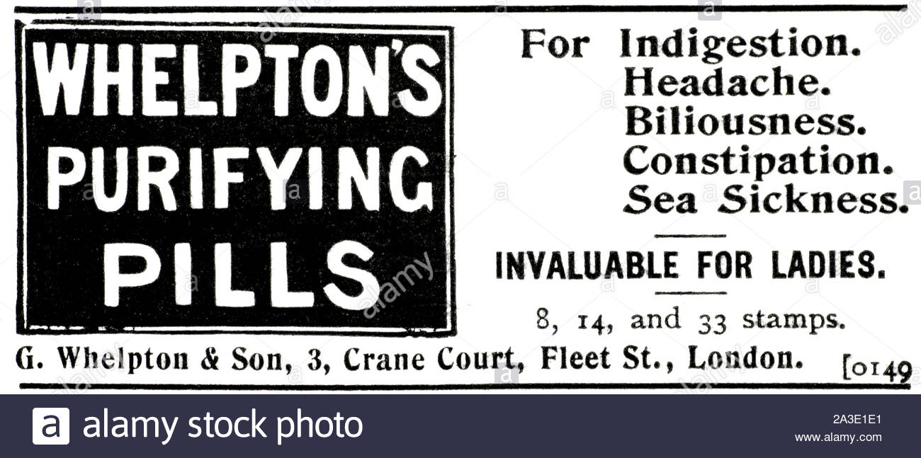 Era Vittoriana, Whelpton di pillole di depurazione, vintage pubblicità dal 1899 Foto Stock