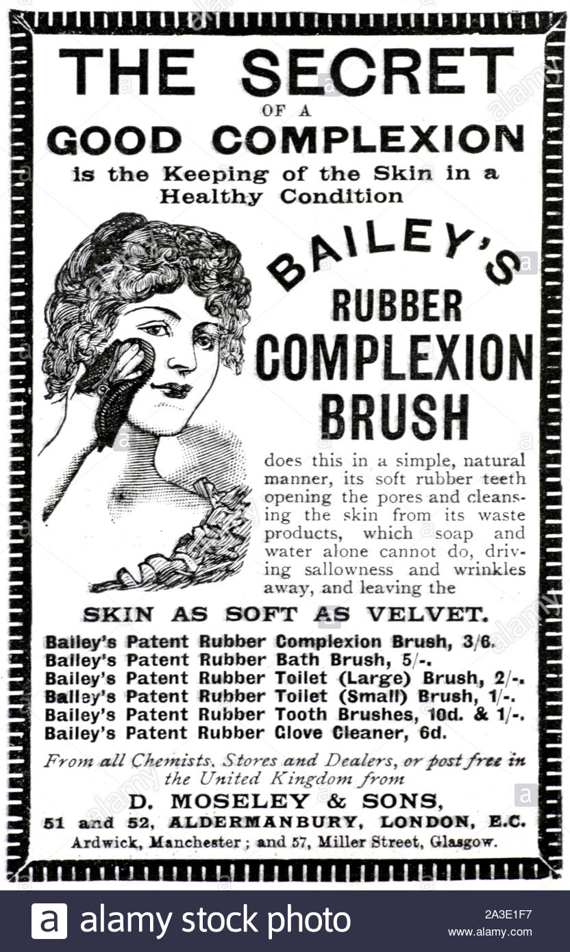 Era Vittoriana, Bailey in gomma della spazzola del colorito, vintage pubblicità dal 1899 Foto Stock