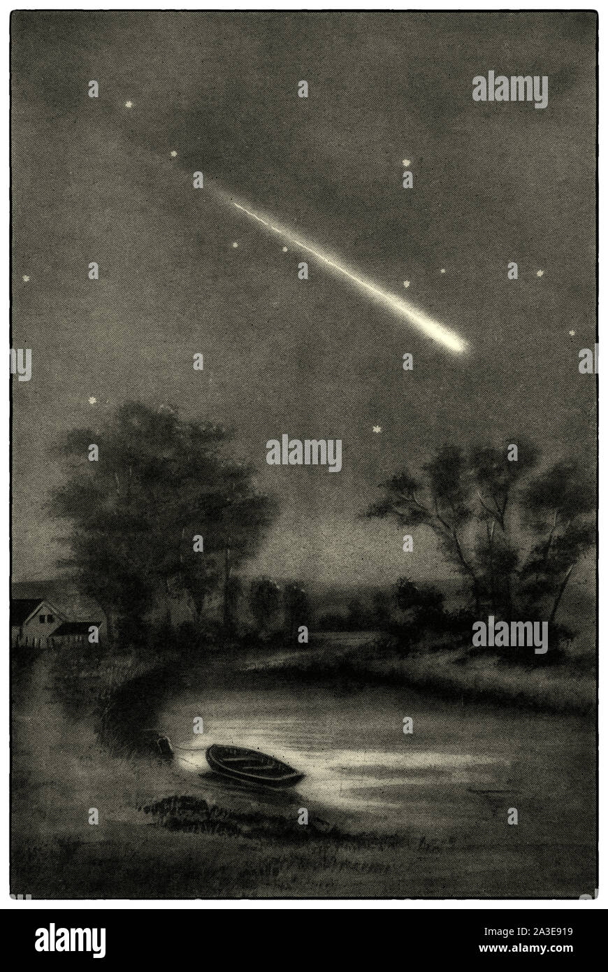 Una palla di fuoco è più luminoso rispetto al solito meteor. L'Unione Astronomica internazionale definisce un bolide come 'una meteora più luminosa di qualsiasi dei pianeti". Essi possono anche essere noto come un bolide, estremamente luminoso meteor, specialmente uno che esplode in atmosfera. In astronomia si riferisce a una palla di fuoco circa brillante come la luna piena, ed è generalmente considerato un sinonimo per una palla di fuoco. Foto Stock