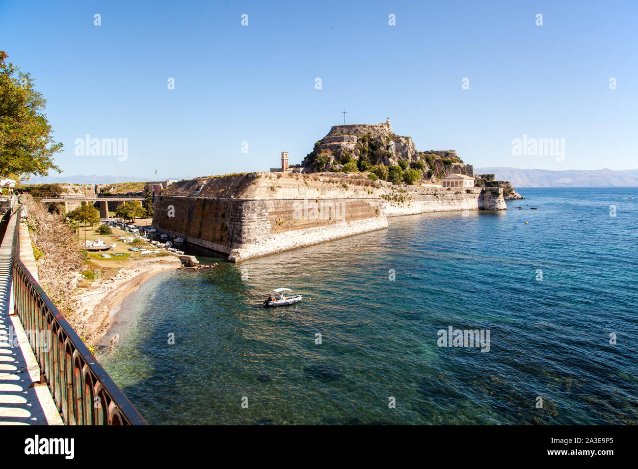 La vecchia fortezza veneziana sull'isola greca di Corfu Grecia Foto Stock