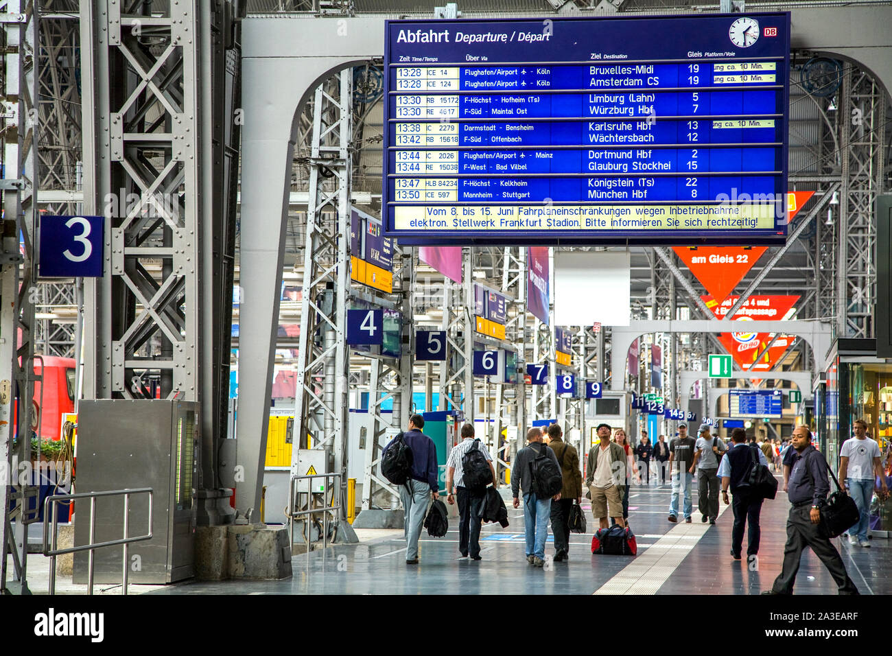 La stazione centrale di Francoforte è la più trafficata Stazione ferroviaria in Germania. Francoforte sul Meno Germania Foto Stock