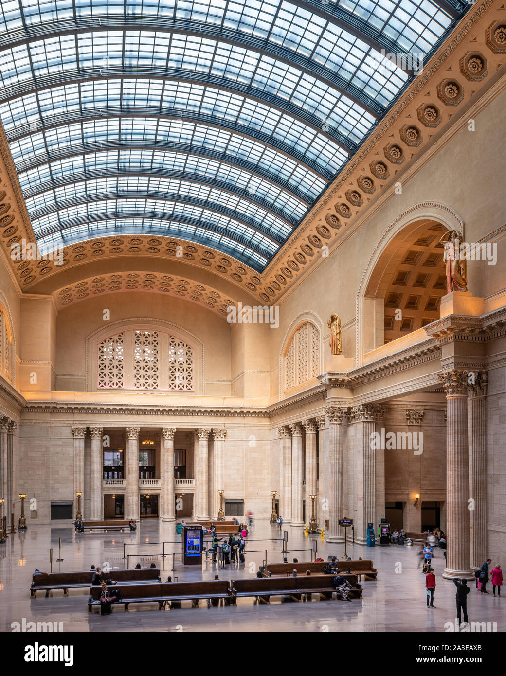 Interno del Chicago Union Station Foto Stock