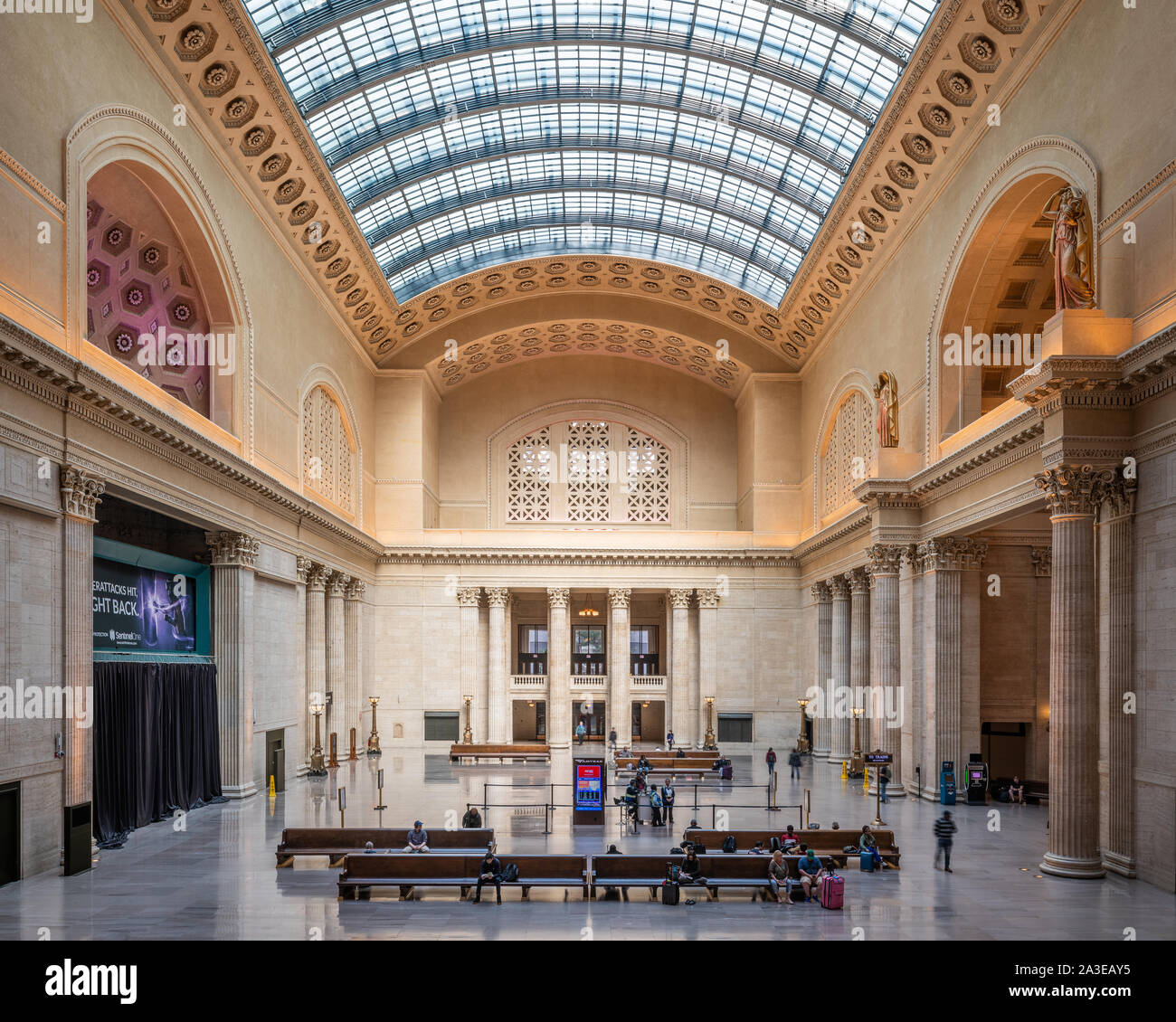 Interno del Chicago Union Station Foto Stock