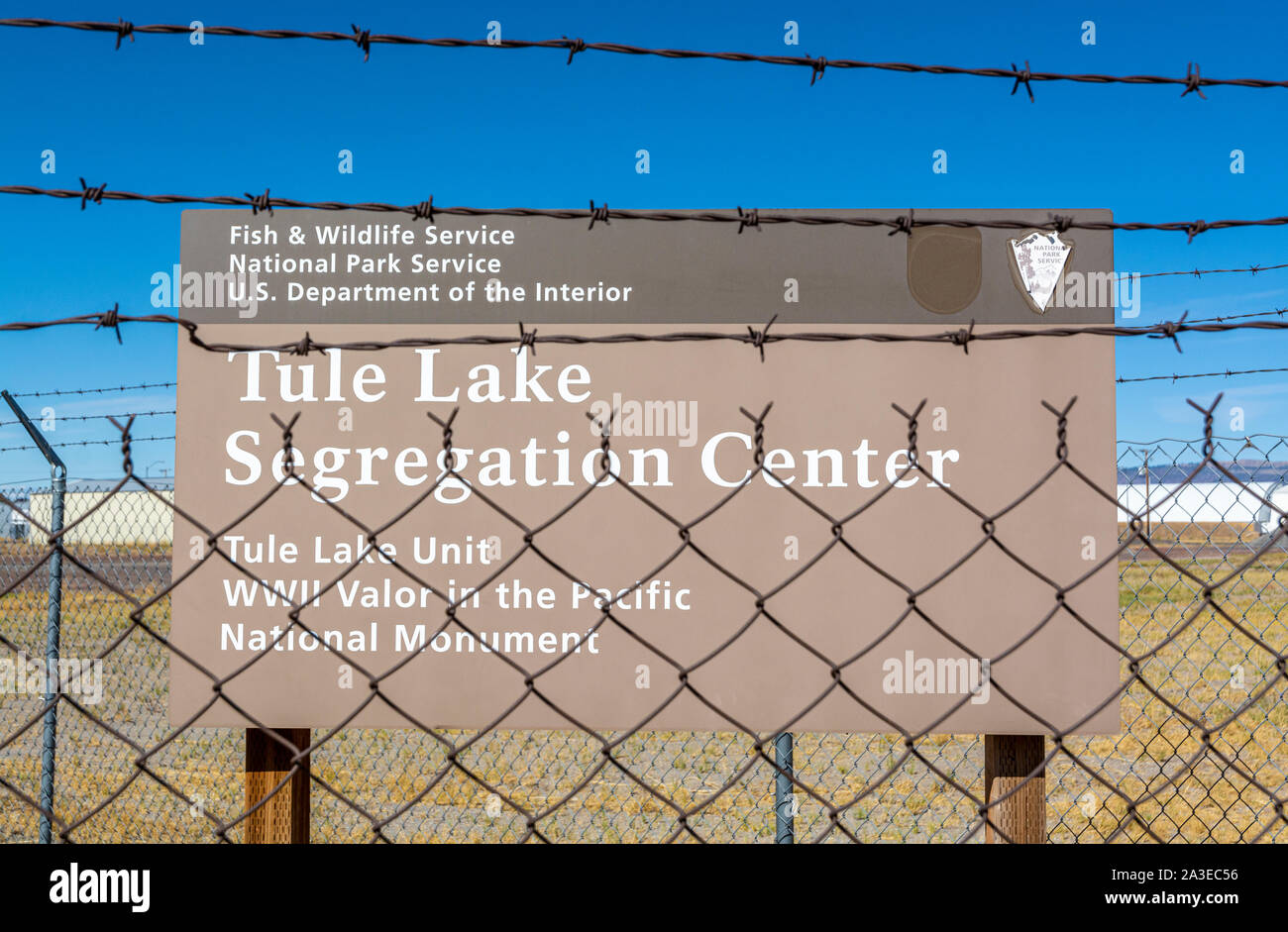 California, Tule Lake National Monument, Tule lago Centro di segregazione, la II Guerra Mondiale giapponese carcere americano ubicazione Foto Stock