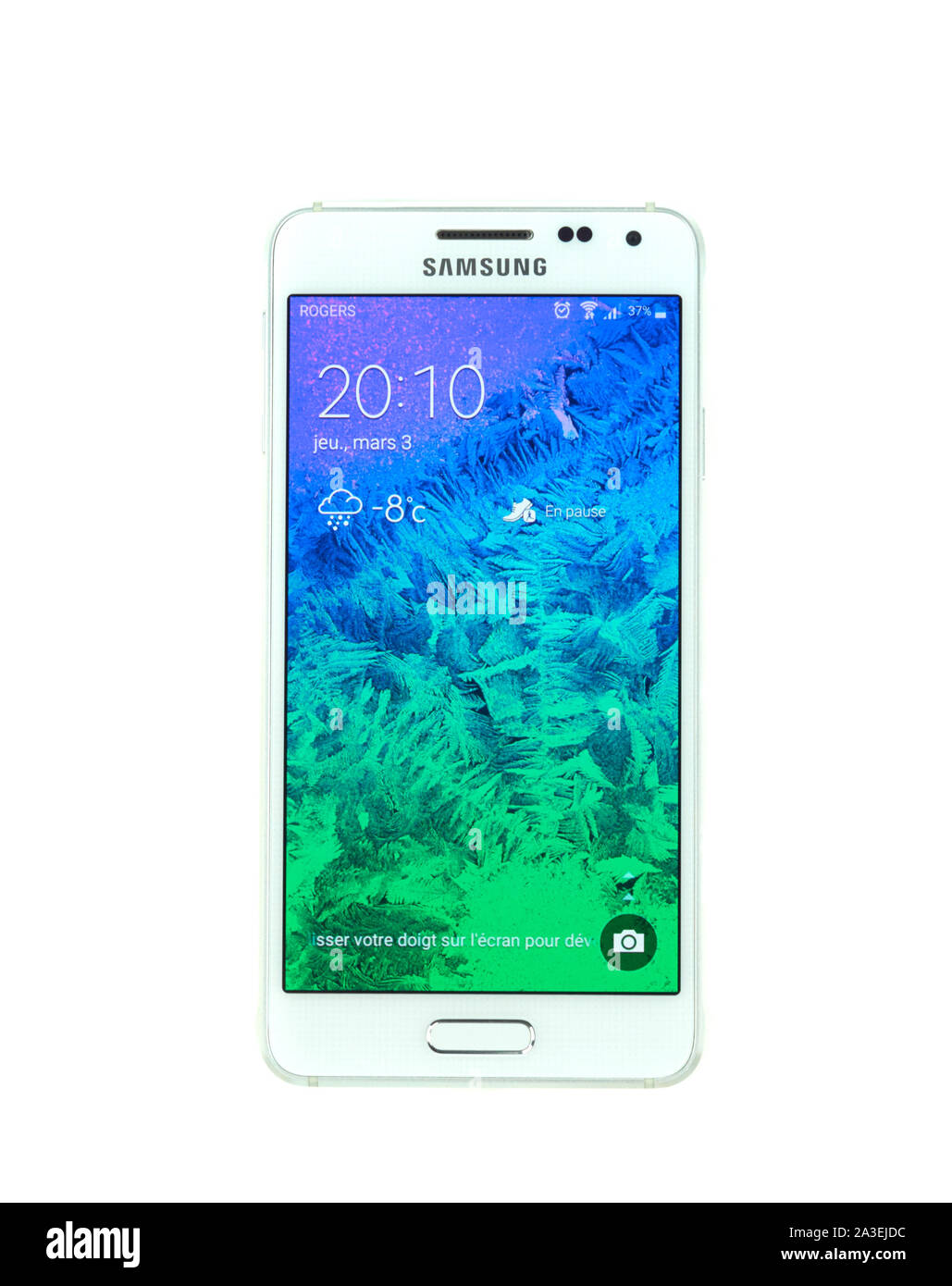 MONTREAL, Canada - 3 Marzo 2016 - Samsung Galaxy smartphone alfa. Uno dei popolari telefoni cellulari. Foto Stock
