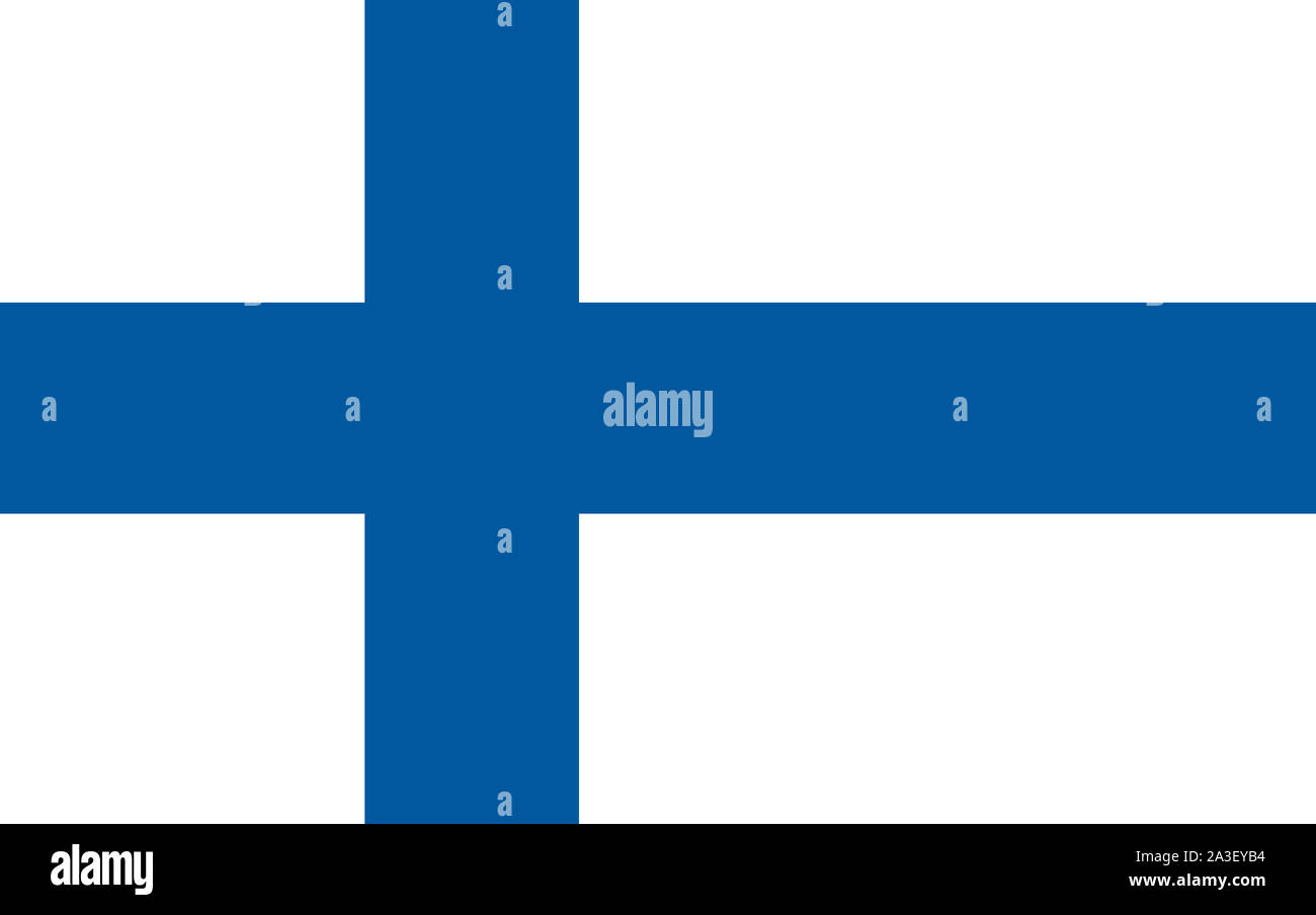 Bandiera della Finlandia, colori ufficiali e proporzione correttamente. Nazionale bandiera della Finlandia. Appartamento Foto Stock