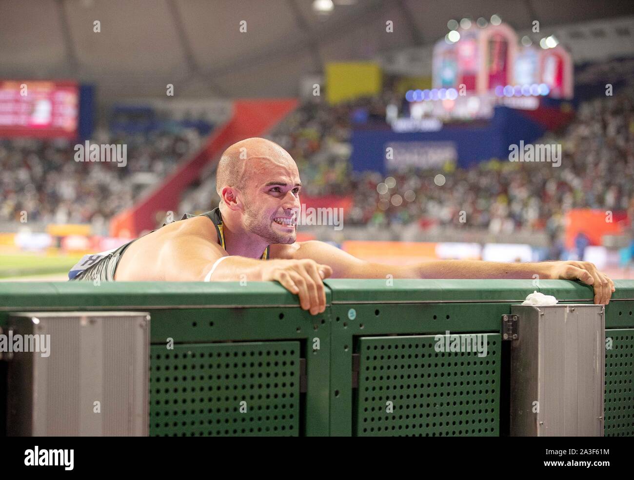 Julian Weber (Germania / 6° posto) deluso giavellotto degli uomini, su 06.10.2019 Campionati del Mondo 2019 a Doha / Qatar, dal 27.09. - 10.10.2019. | Utilizzo di tutto il mondo Foto Stock