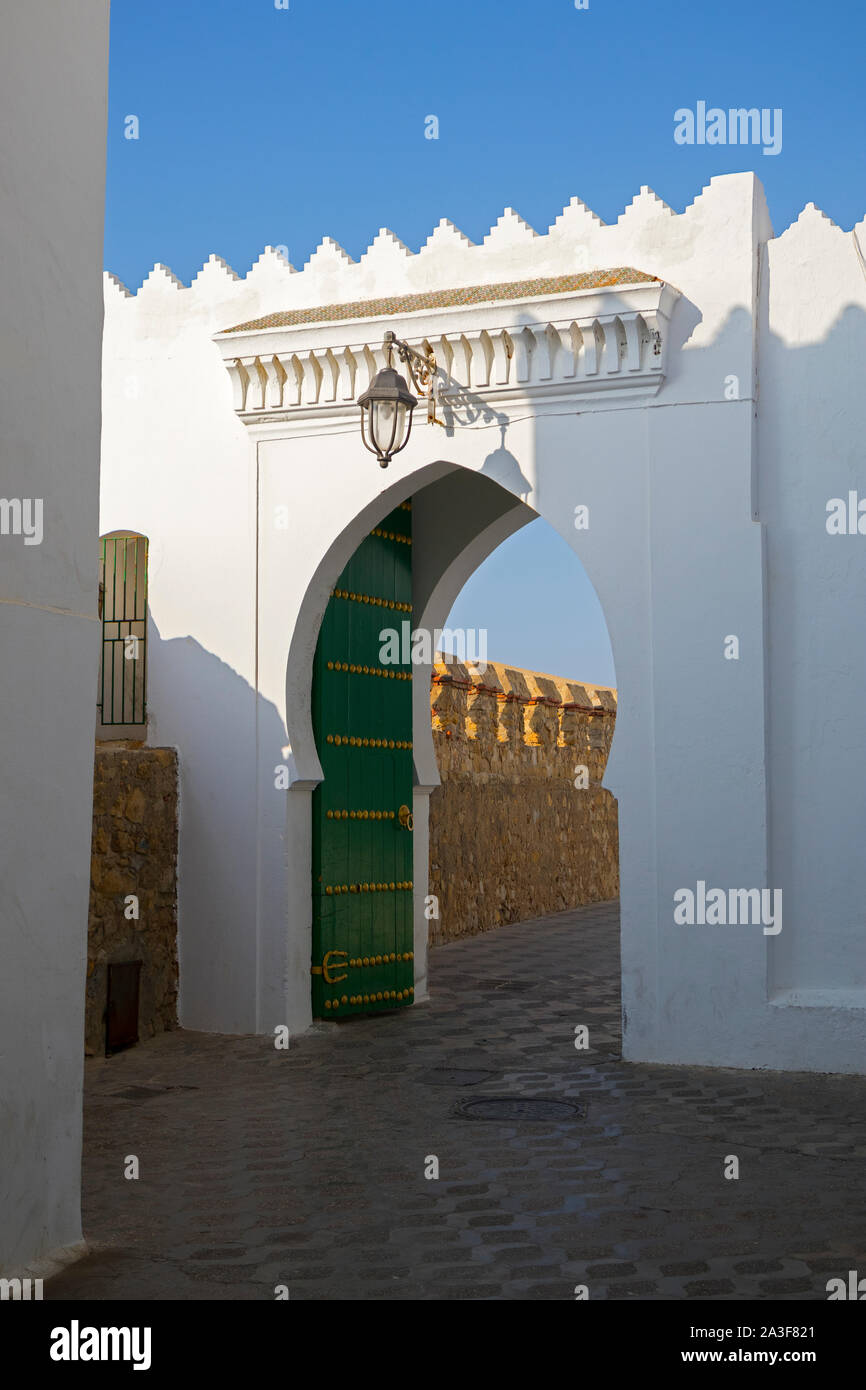 Gateway per l'antica Medina di Asilah, Nord del Marocco Foto Stock
