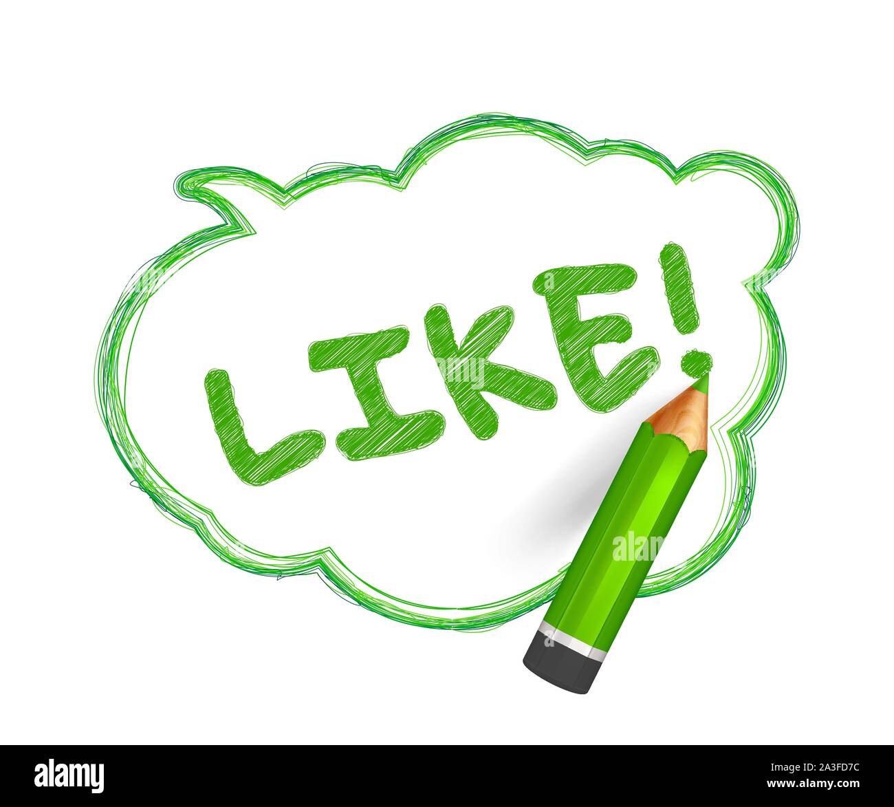 Schizzo a matita del discorso bolla. Disegnata a mano scarabocchi con un pastello e scritto breve messaggio simile. Banner forma cloud con preventivo, linee blu e corsa sc Illustrazione Vettoriale