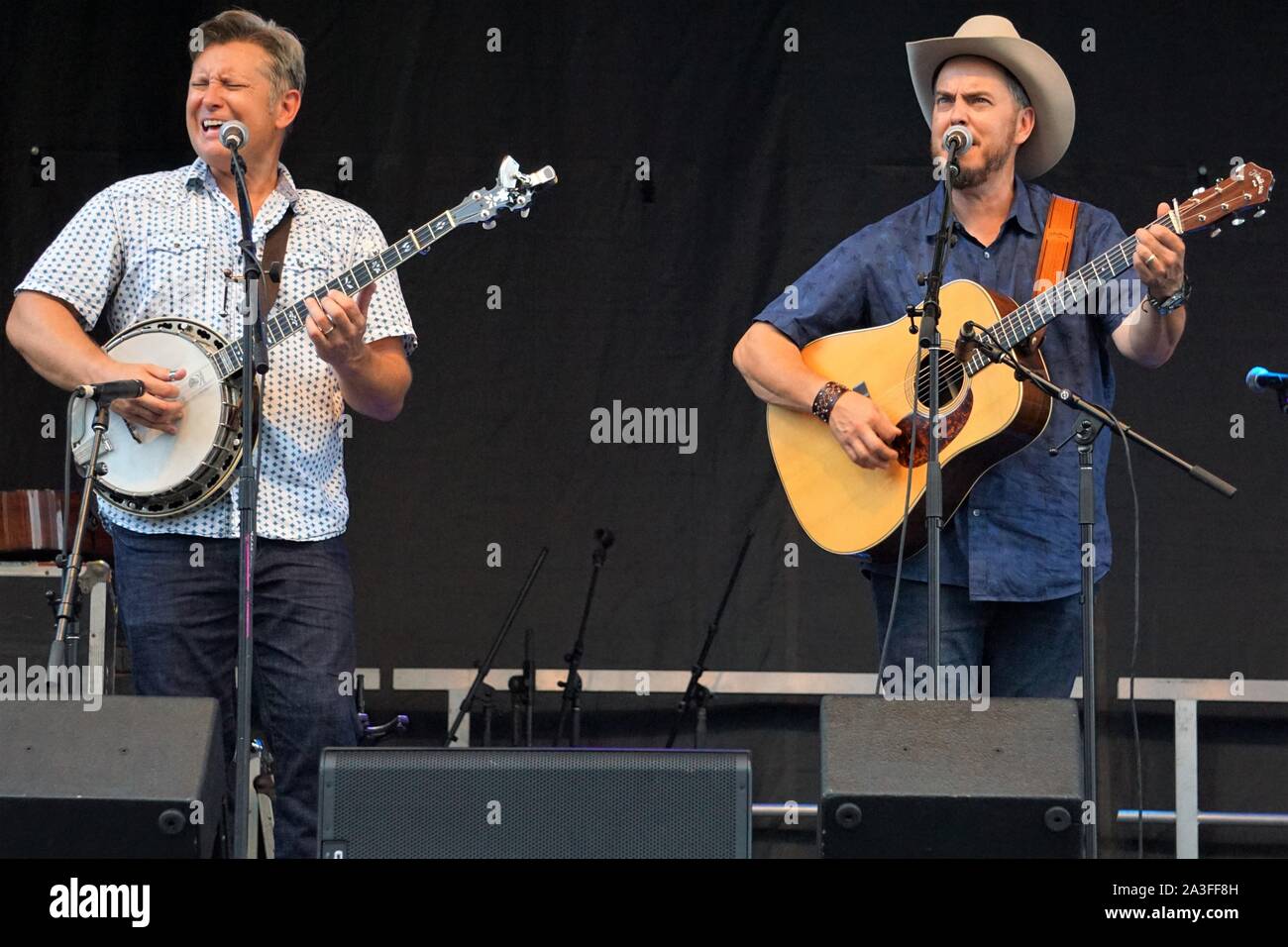 Gibson fratelli bluegrass band effettuando al Wide Open Festival di Bluegrass in Raleigh, North Carolina Foto Stock