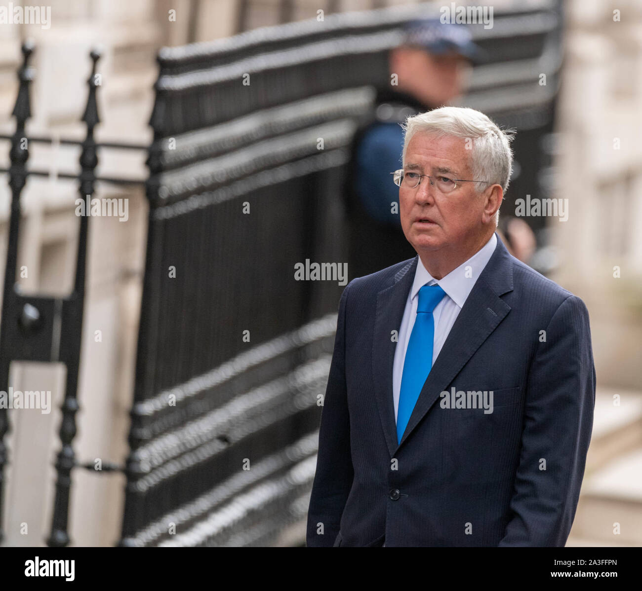 Londra REGNO UNITO 8 ott. 2019, Sir Michael Fallon, ex segretario alla difesa arriva a 10 Downing Street, Londra Credit Ian Davidson/Alamy Live News Foto Stock