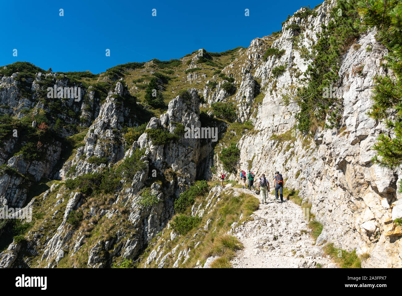 Monte Pasubio dal 52 galleria road Foto Stock