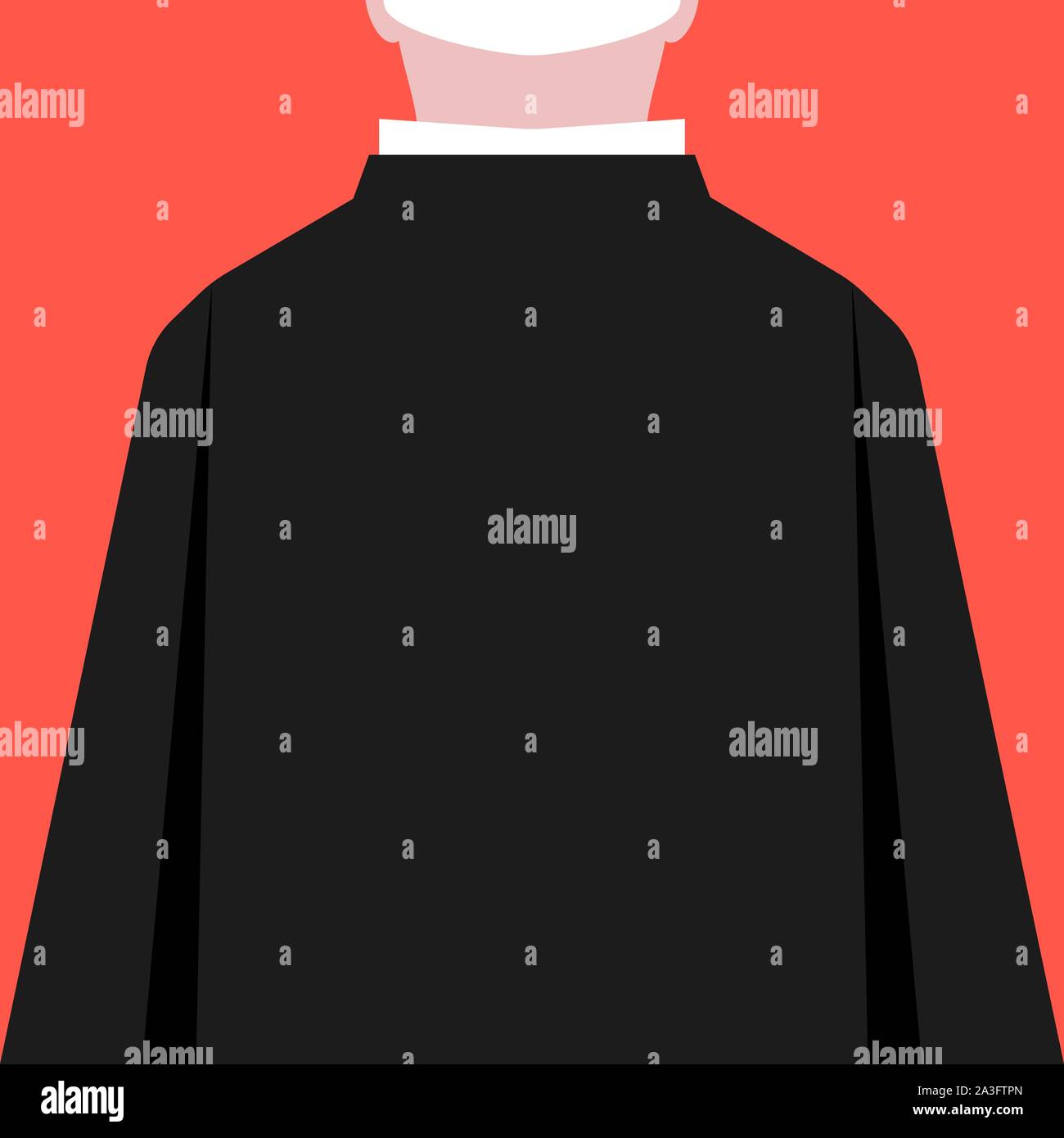 Piatto sacerdote stile silhouette vista posteriore Illustrazione Vettoriale