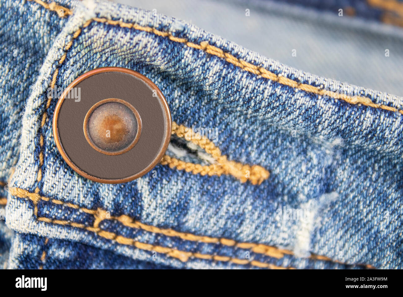 Pulsante di jeans mockup, grafica di moda Foto Stock