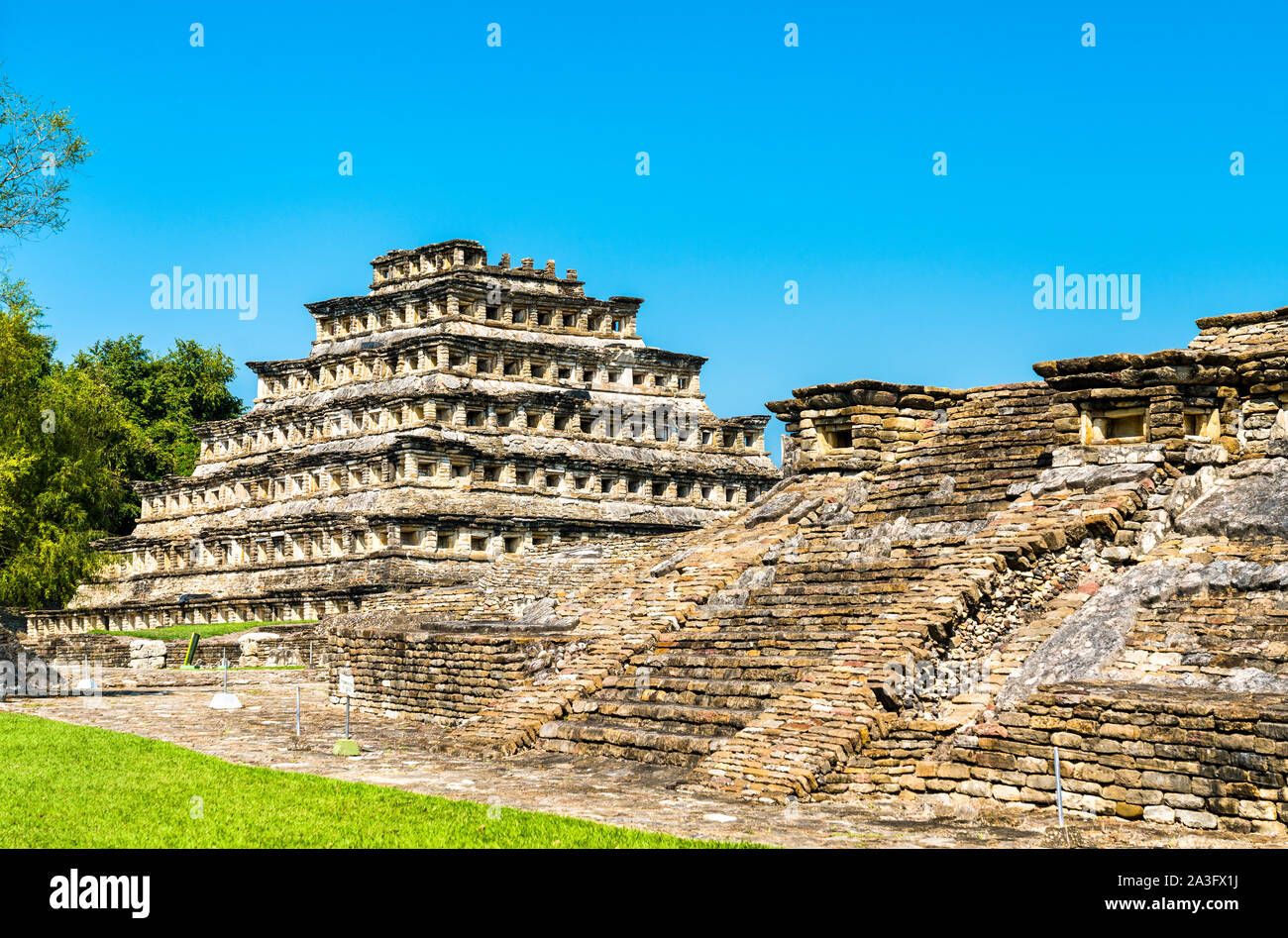 Piramide delle Nicchie di El Tajin, un pre-colombiano sito archeologico nel sud del Messico Foto Stock