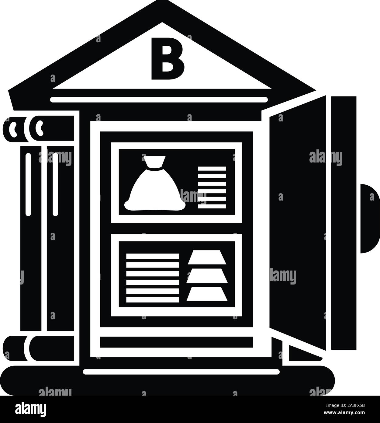 Banca denaro sicuro icona, stile semplice Illustrazione Vettoriale