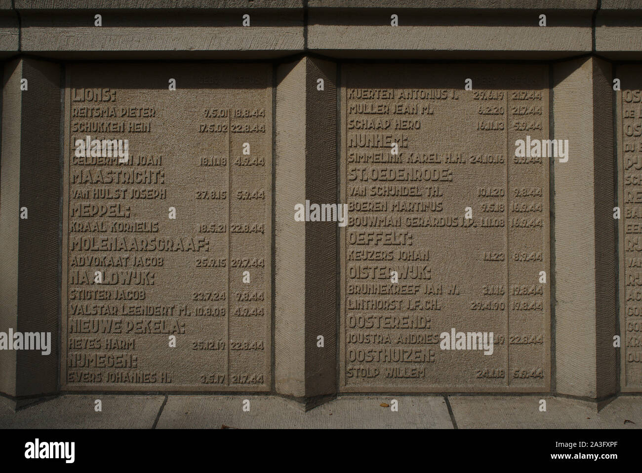 Fusilladeplaats. Memorial presso il sito di esecuzioni nei pressi di Camp Vught monumento nazionale. Paesi Bassi. Foto Stock