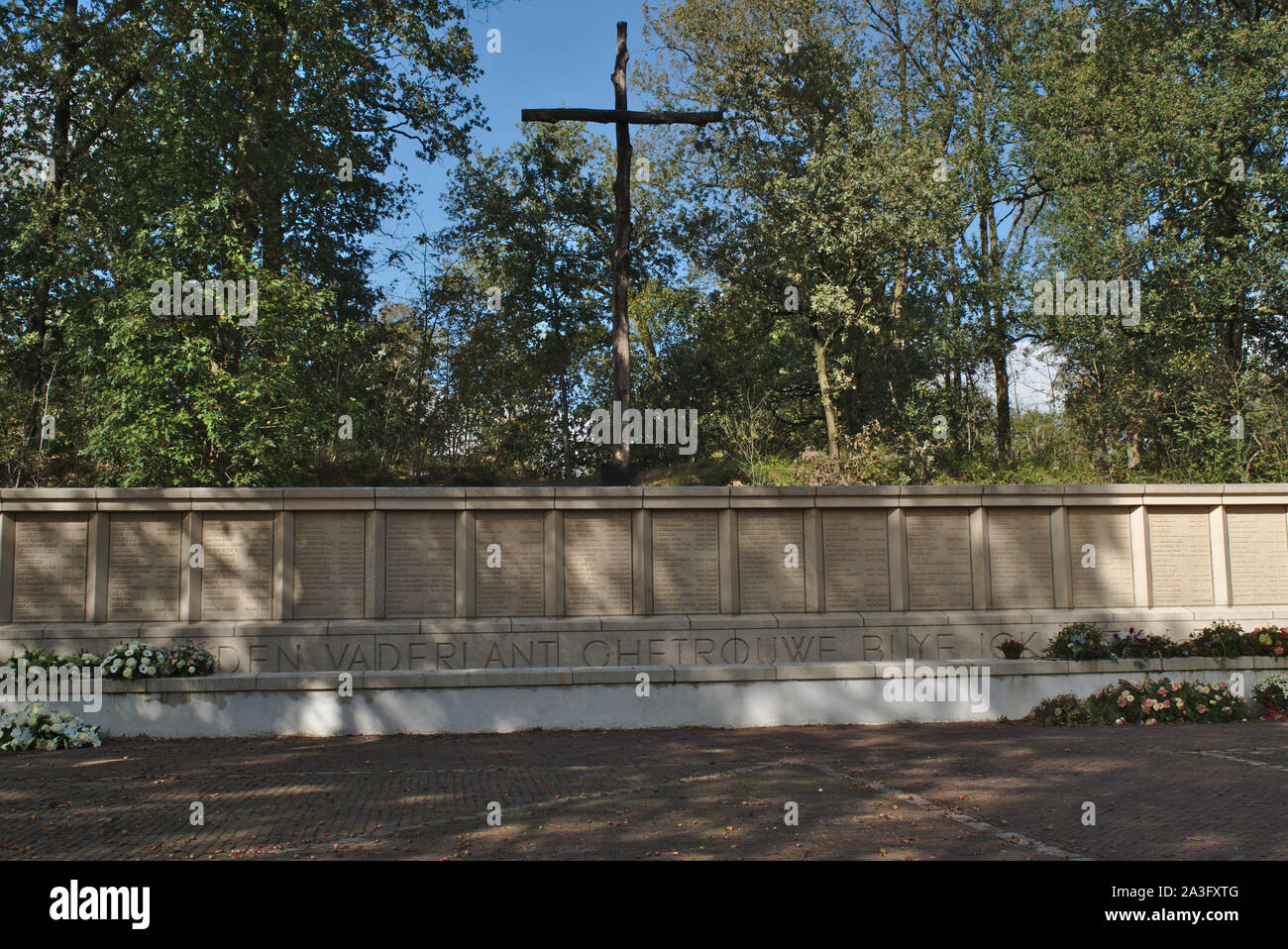 Fusilladeplaats. Memorial presso il sito di esecuzioni nei pressi di Camp Vught monumento nazionale. Paesi Bassi. Foto Stock