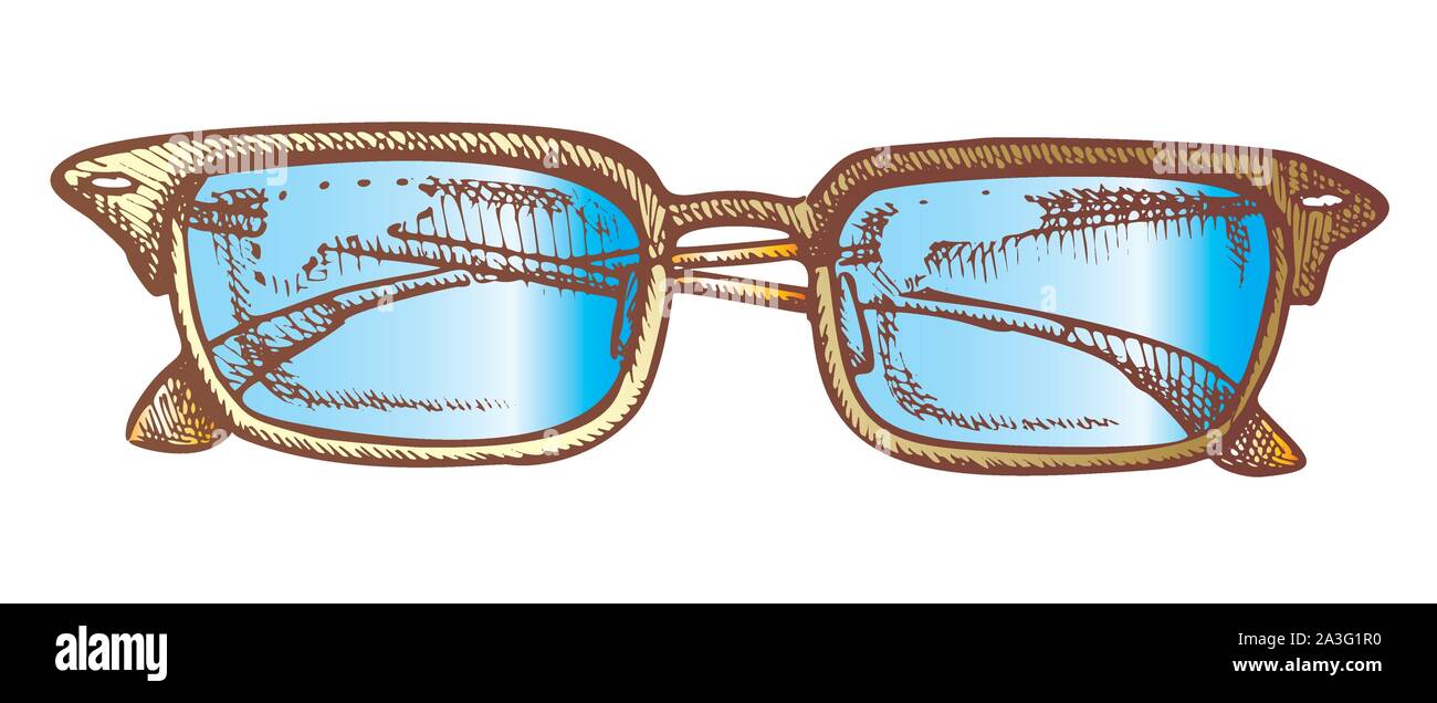 Occhiali Visione correttiva accessorio vettore di colore Illustrazione Vettoriale