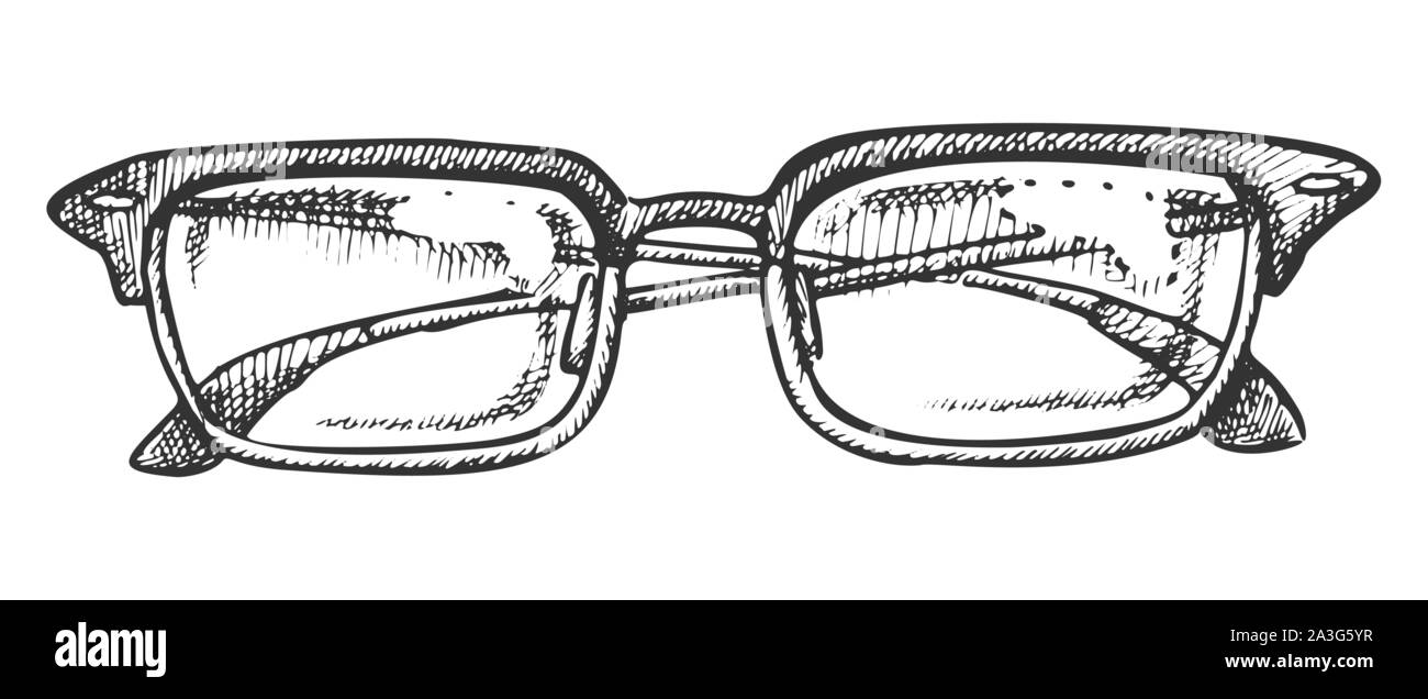 Occhiali Visione correttiva accessorio vettore inchiostro Illustrazione Vettoriale