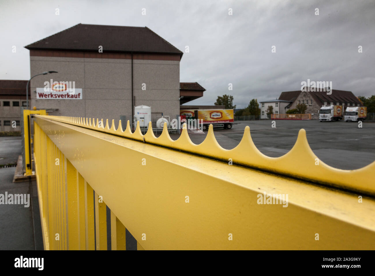 Wilke Waldecker Fleisch- und Wurstwaren GmbH & Co. KG, ispezione degli alimenti del distretto Waldeck-Frankenberg (Nord Hesse) ha chiuso la fabbrica. Foto Stock