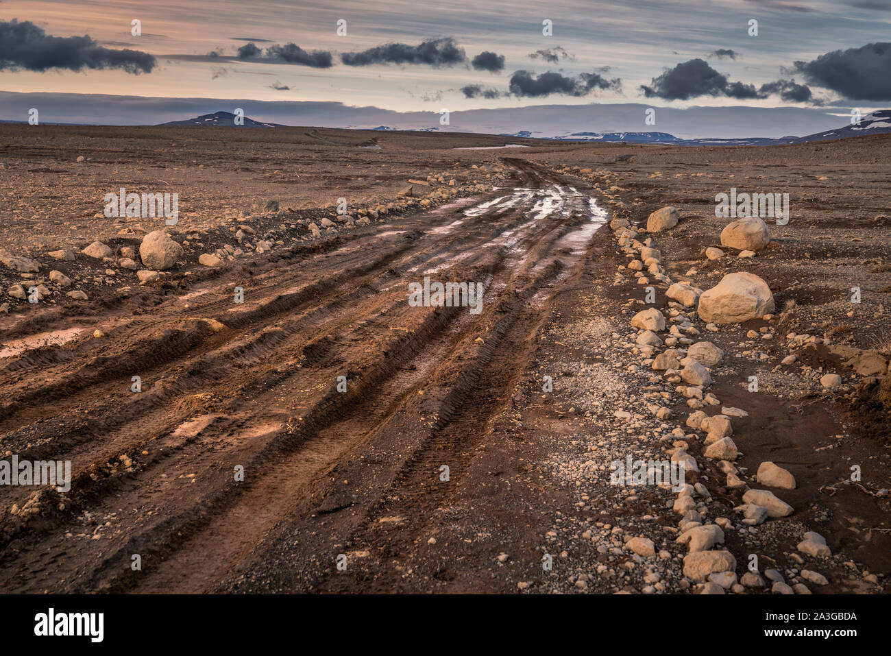 Blafellshals mountain pass, Kjalvegur road, Highlands Centrali, Islanda Foto Stock