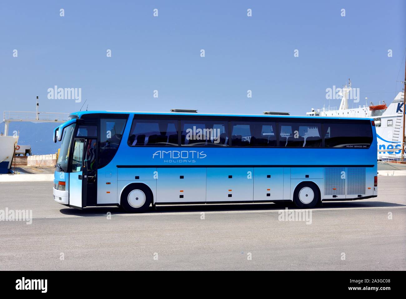 Vacanze AMBOTIS,pullman di lusso,Porto di Corfù,,Corfu Corfu,Kerkera,Grecia,Isole Ionie Foto Stock