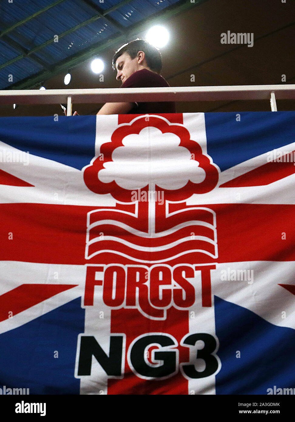 Il Nottingham Forest fn in stand Foto Stock
