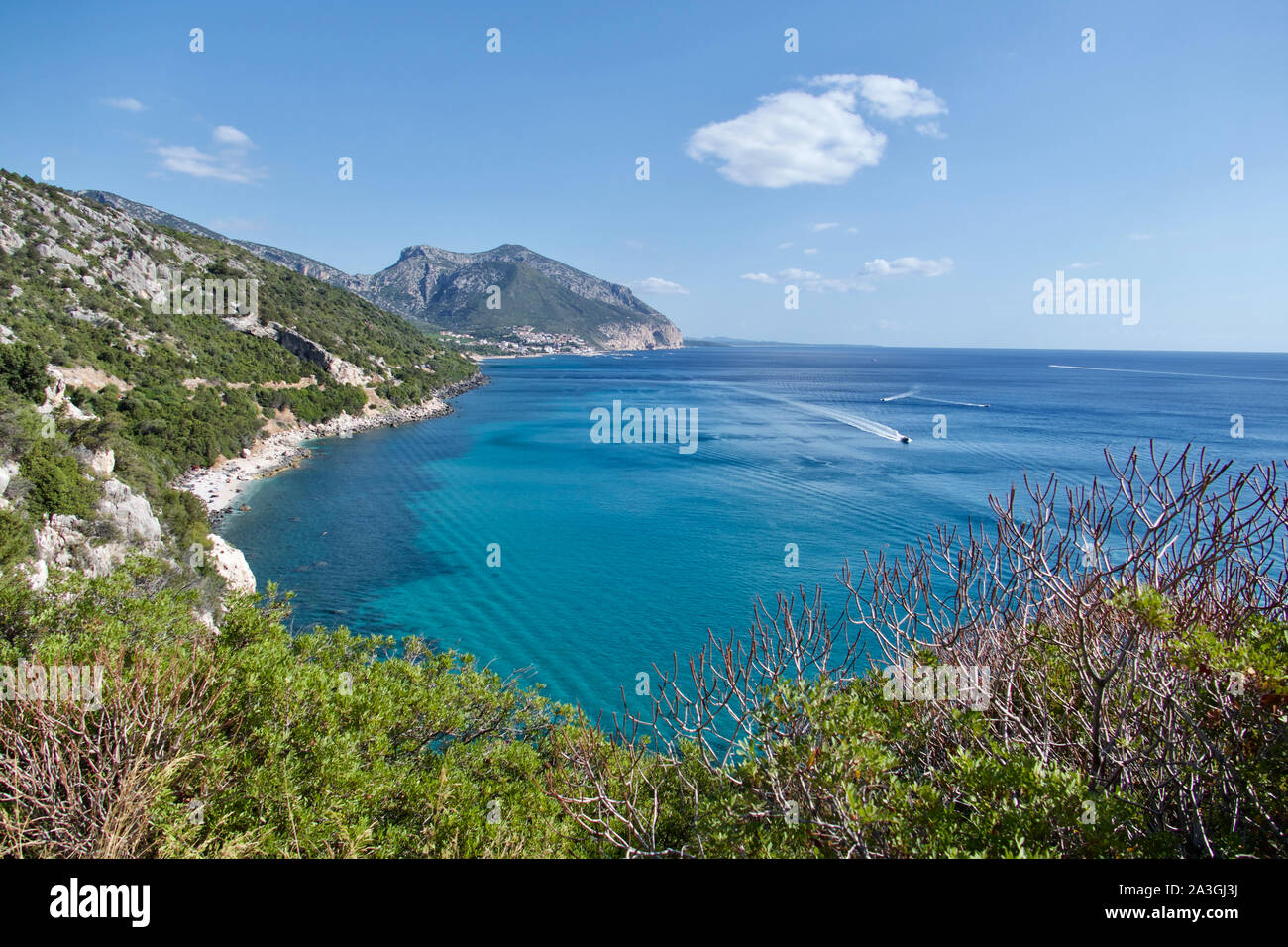 Cala Fuili spiaggia di Cala Gonone, il Golfo di Orosei, Sardegna, Italia Foto Stock