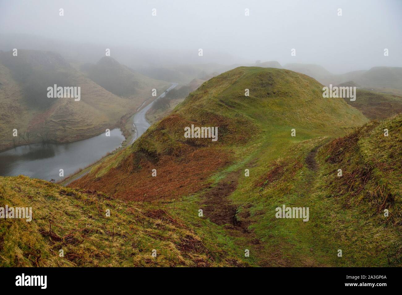 Regno Unito, Scozia, altopiani, Ebridi, Isola di Skye, Uig, il Fairy Glen sul lato ovest di Trotternish a Balnacnoc Foto Stock