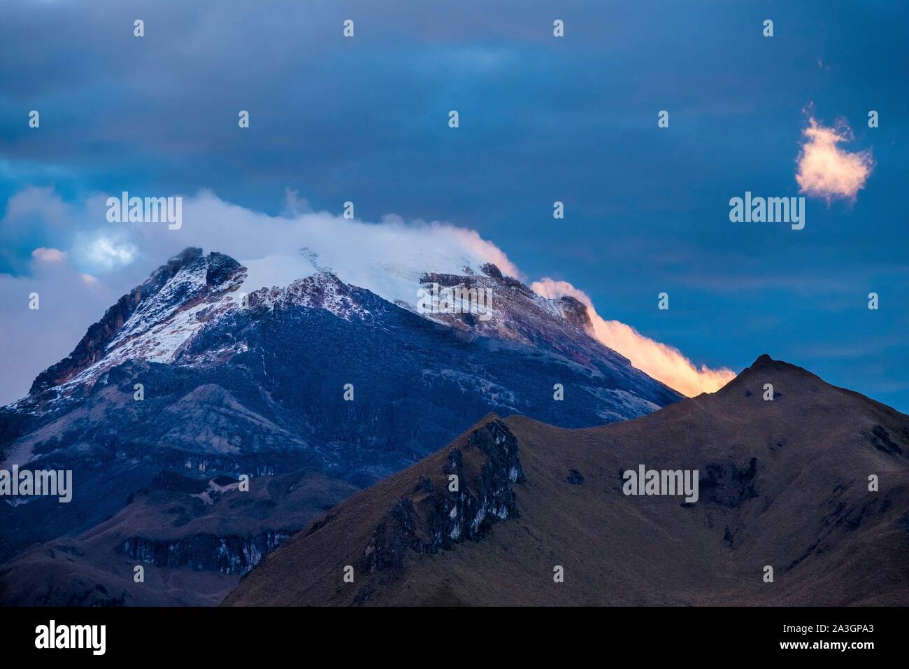 La Colombia, Regione di caffè, il Salento, Cocora valley, Los Nevados National Park, Tolima vulcano 5215m Foto Stock