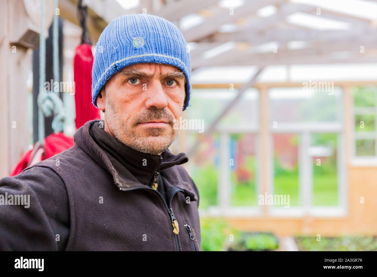 La Svezia, nella contea di Vastra Gotaland, Hokerum, Ulricehamn borgo, Rochat relazione familiare, Pierre sempre molto serio con grandi giorni Foto Stock