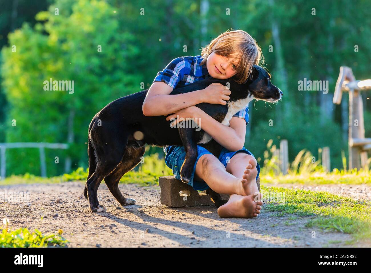 La Svezia, nella contea di Vastra Gotaland, Hokerum, Ulricehamn borgo, Rochat relazione familiare, Emile et Brindille Foto Stock