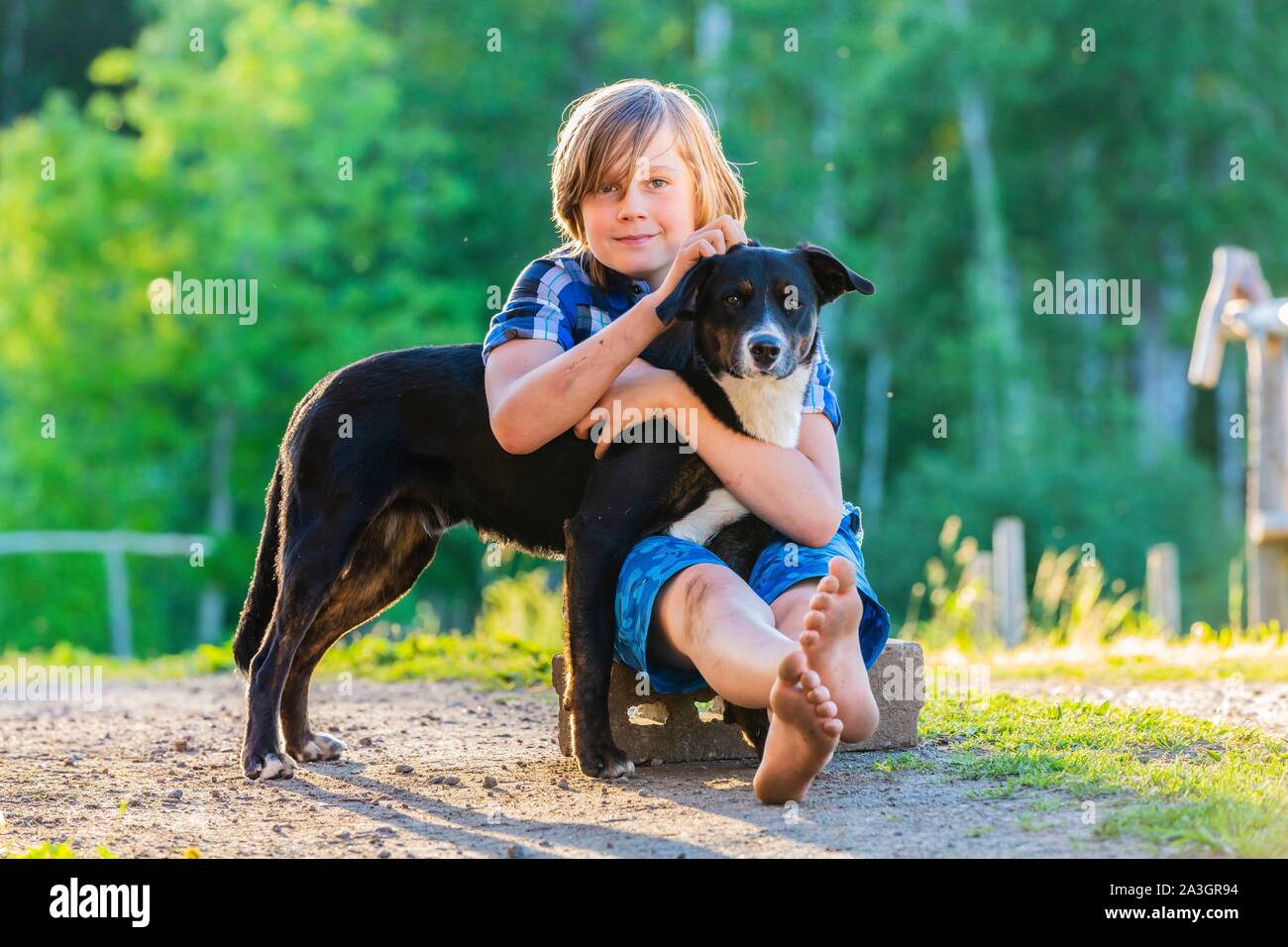 La Svezia, nella contea di Vastra Gotaland, Hokerum, Ulricehamn borgo, Rochat relazione familiare, Emile et Brindille Foto Stock