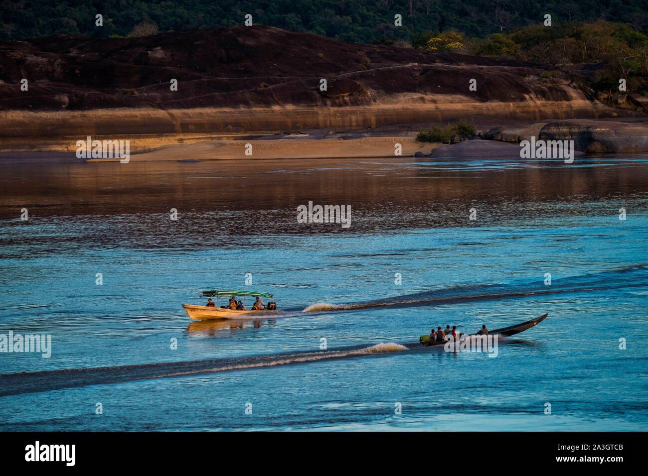 La Colombia, Vichada, Puerto Carreno, Ventana riserva sul fiume Orenoco Foto Stock