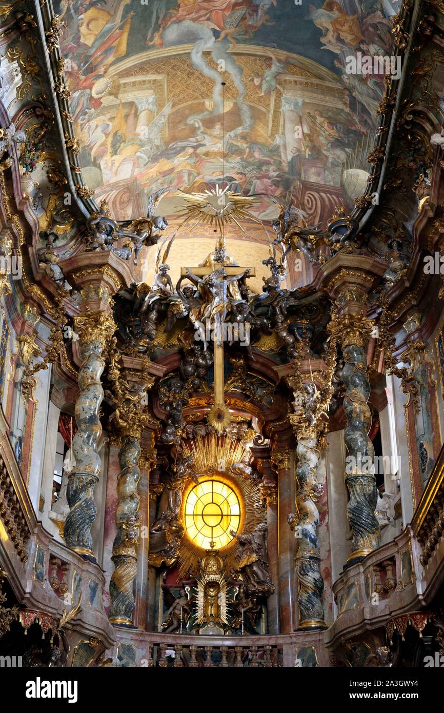 In Germania, in Baviera, Monaco di Baviera, Asamkirche, Chiesa di St. Johann Nepomunk, chiesa barocca costruita a metà del XVIII secolo dai fratelli Asam Foto Stock