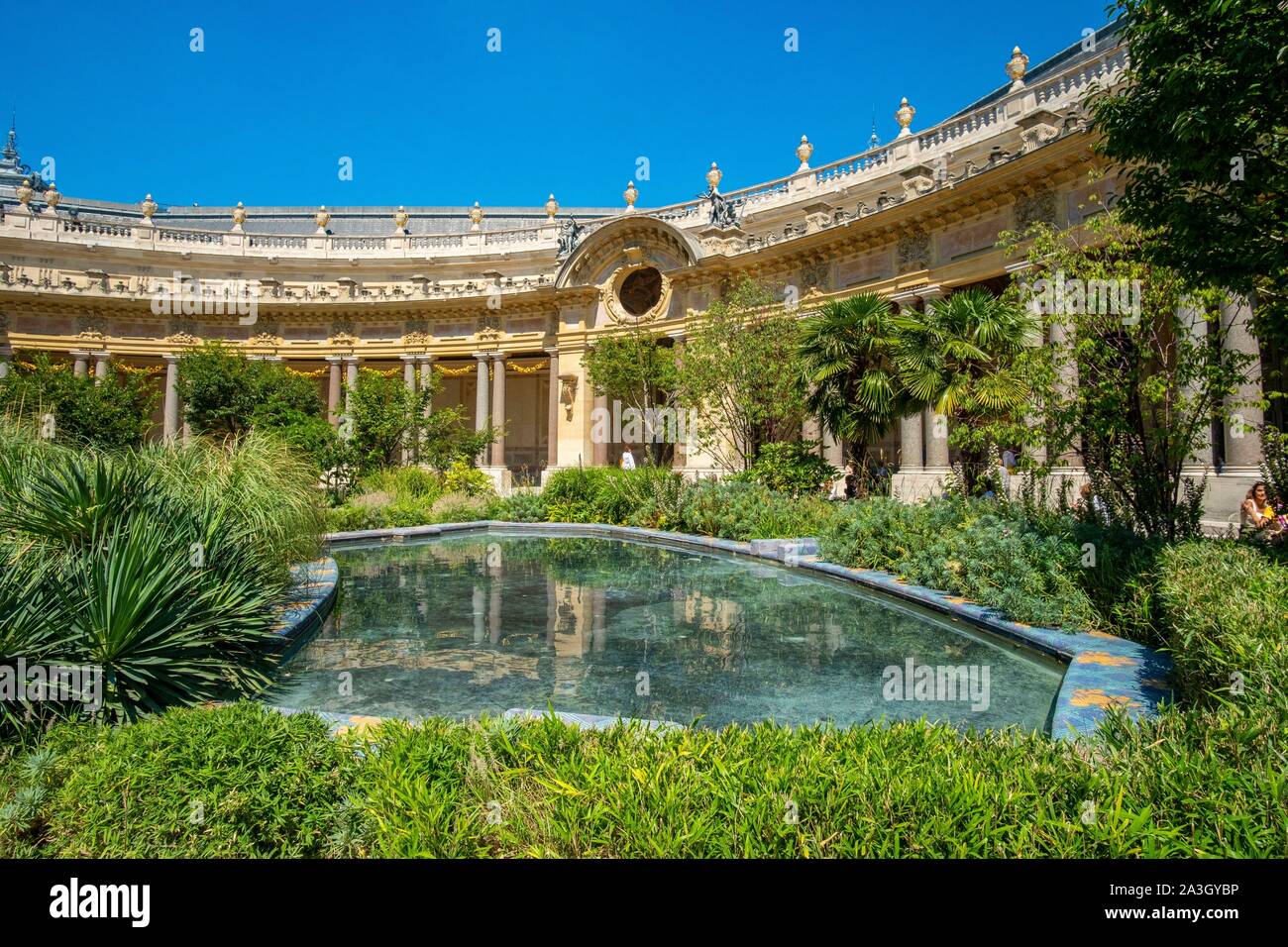 Francia, Parigi, zona elencata come patrimonio mondiale dall' UNESCO, il museo delle Belle Arti della città di Parigi al Petit Palais, il giardino interno Foto Stock