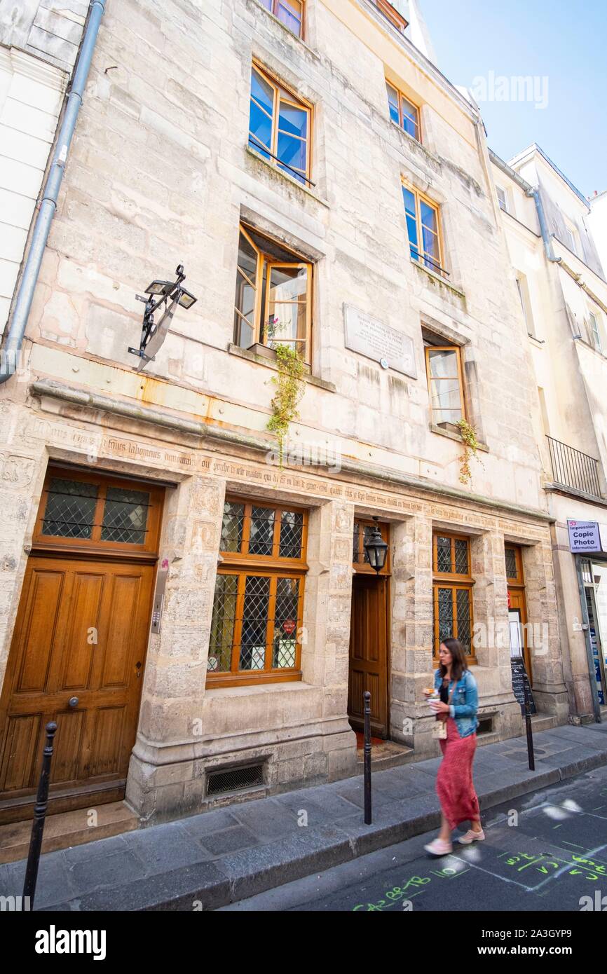 Francia, Parigi, Nicolas Flamel's house, Auberge Nicolas Flamel ristorante Foto Stock