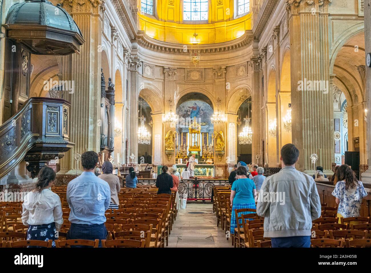 Francia, Parigi, Saint Victor district, il Saint Nicolas du Chardonnet chiesa Foto Stock