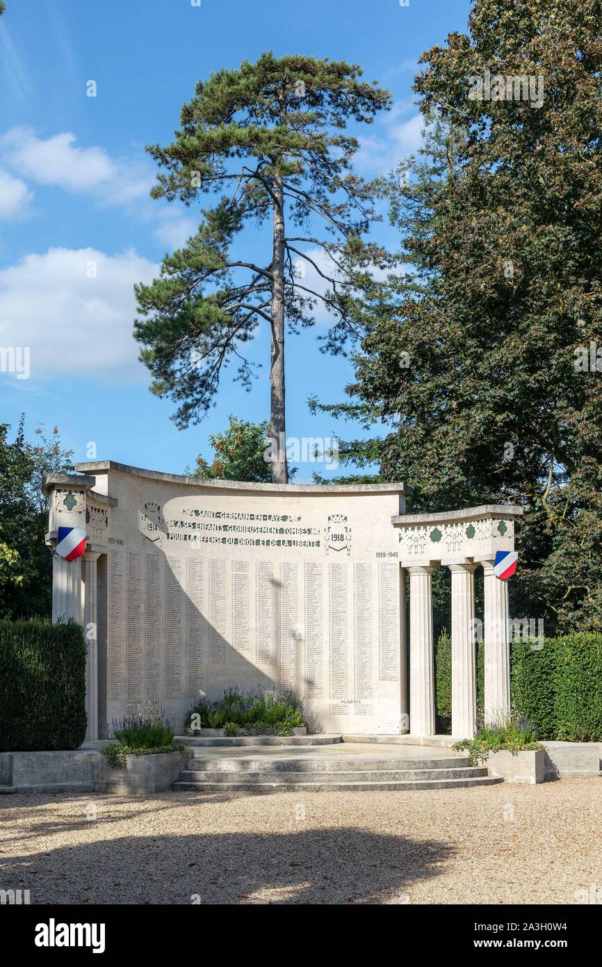 Francia, Yvelines, Saint Germain en Laye, il parco del castello di Saint Germain en Laye, Memorial Foto Stock