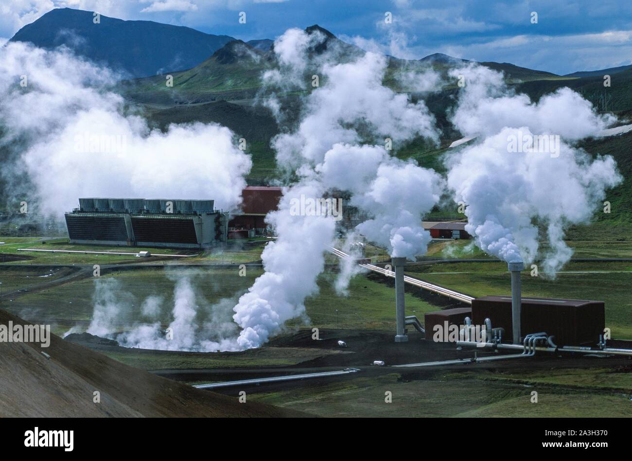 L'Islanda, Impianto geotermico Foto Stock