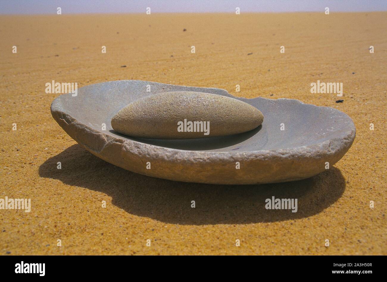Il Ciad, Ennedi, Sahara, ruota di preistoria nel massiccio Djado Foto Stock