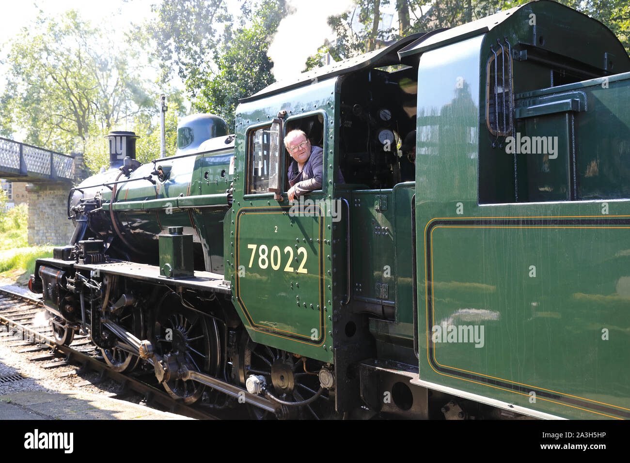 La Keighley & Worth Valley heritage ferrovie a vapore in Haworth, West Yorkshire, Regno Unito Foto Stock