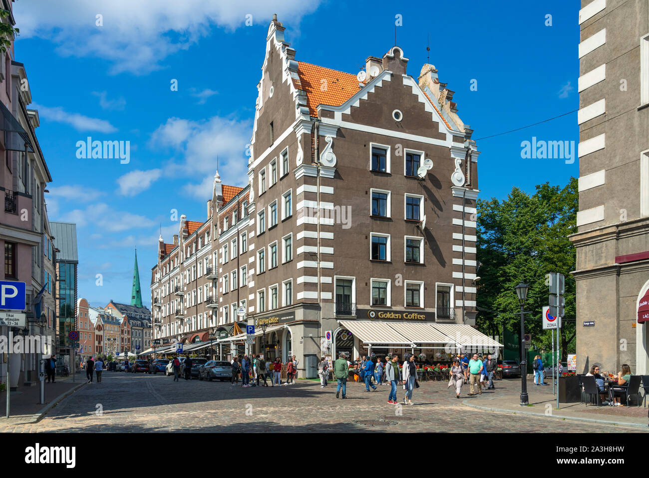 Architettura di Riga, Lettonia, l'Europa. Foto Stock
