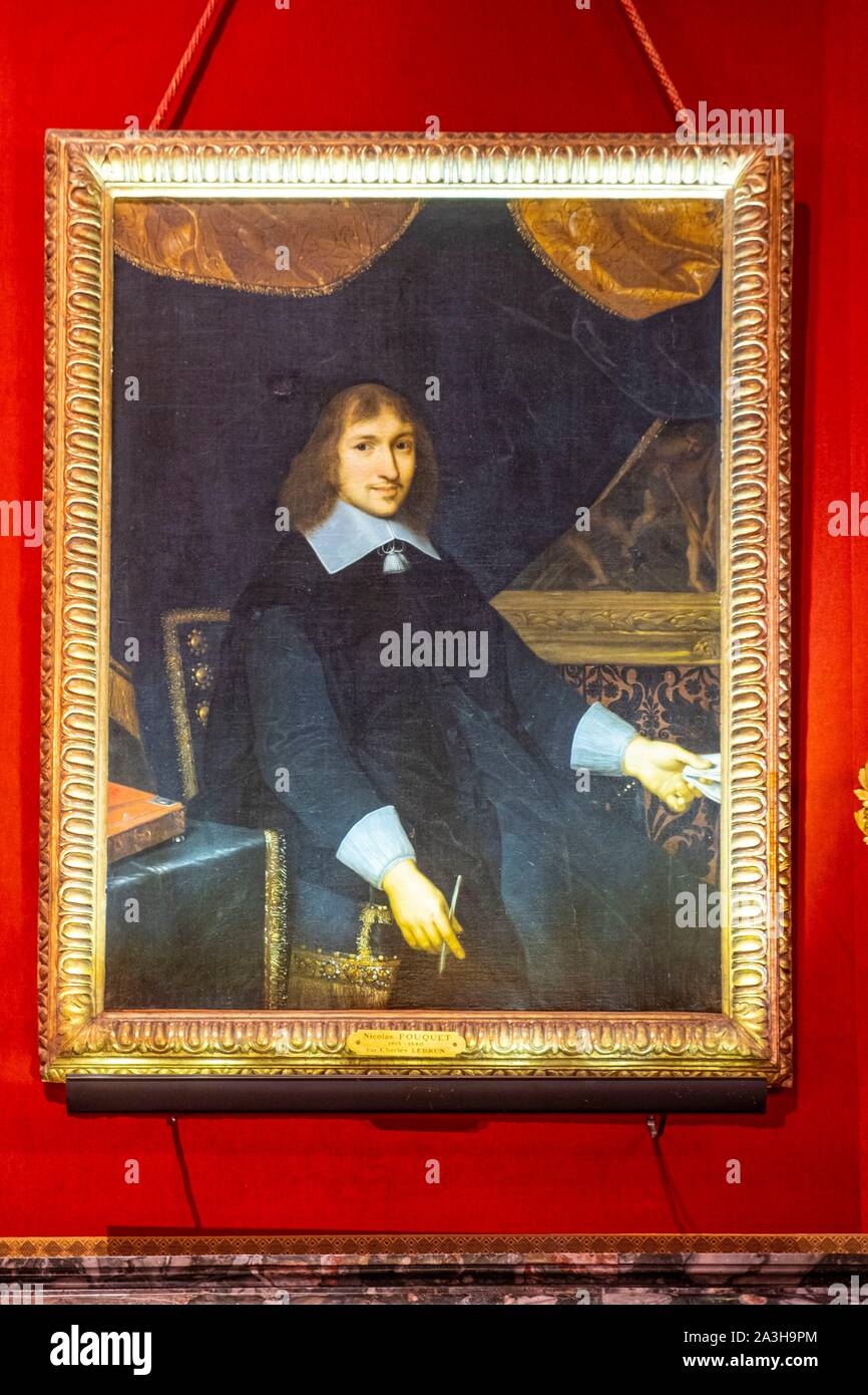 Francia, Seine et Marne, Maincy, il castello di Vaux le Vicomte, ritratto di Nicolas Fouquet Foto Stock