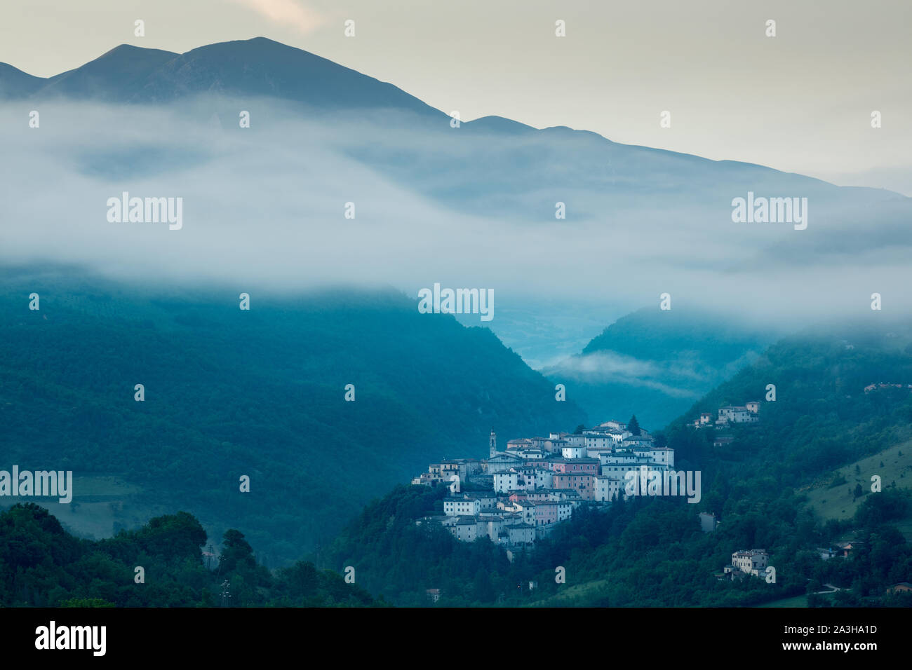 Preci all'alba, Umbria, Italia Foto Stock