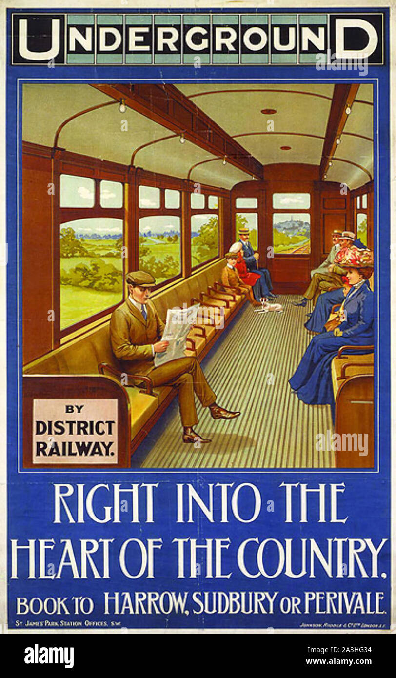 La metropolitana di Londra poster su 1905 Foto Stock
