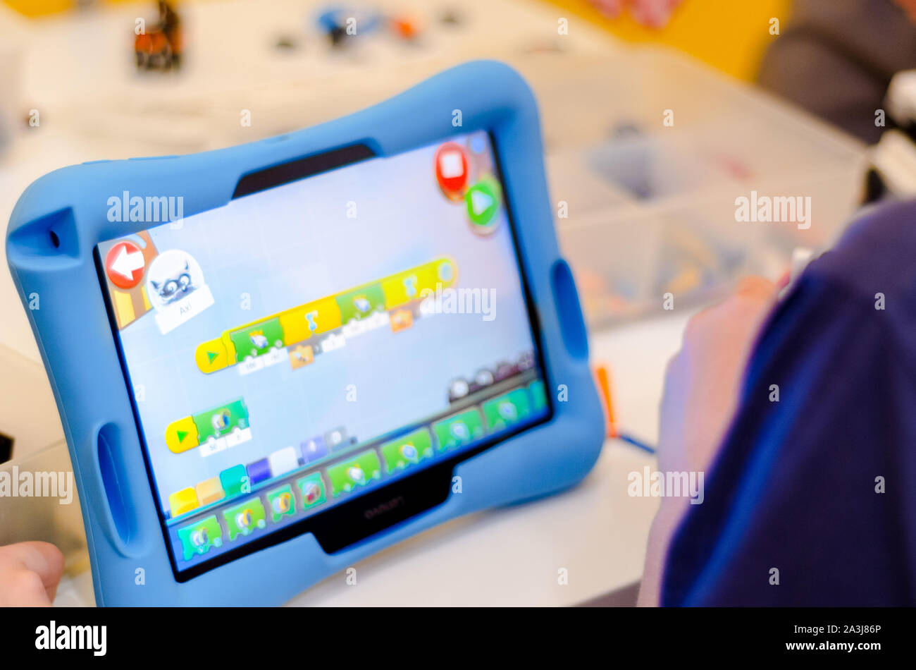 Laboratorio di Robotica per i bambini. Foto Stock