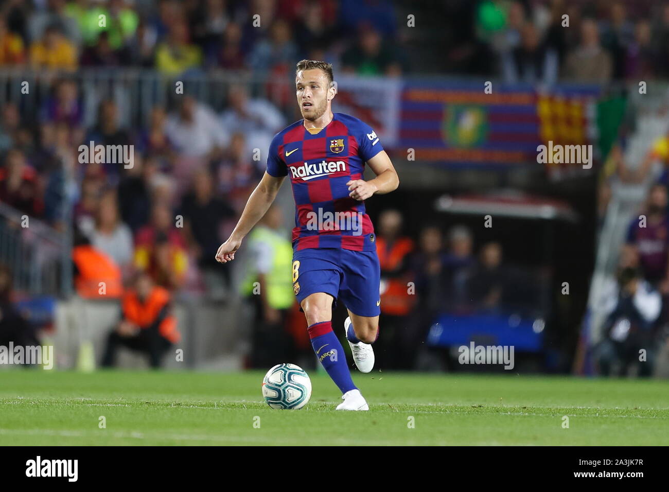 Barcellona, Spagna. 6 Ottobre, 2019. Arthur (Barcellona) Calcio/Calcetto : spagnolo "La Liga Santander' match tra FC Barcelona 4-0 Sevilla FC al Camp Nou a Barcellona Spagna . Credito: Mutsu Kawamori/AFLO/Alamy Live News Foto Stock